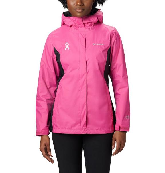 Columbia Tested Tough Rain Jacket Pink Black For Women's NZ38709 New Zealand